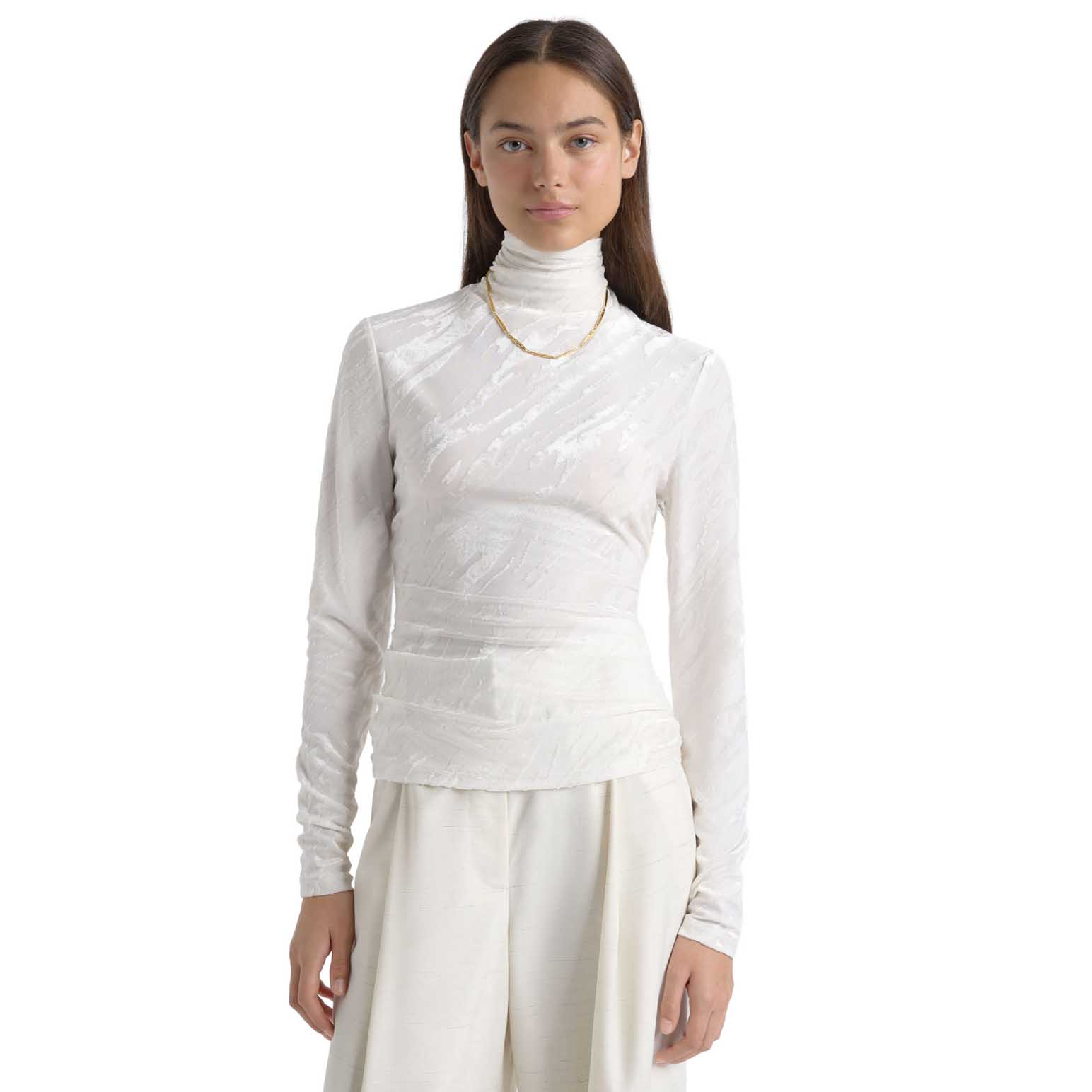 Cue Flocked Long Sleeve Top